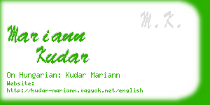 mariann kudar business card